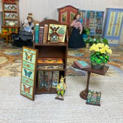 Set of furniture with accessories. 1:12. miniature dollhouse. Furniture for dolls.