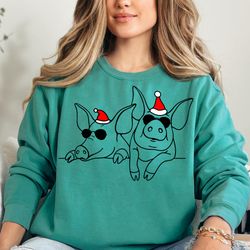 christmas pig png, christmas png, funny pig svg, pig lover png, pig mom png, christmas animal png, christmas light png,