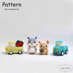 Hamster with the truck amigurumi crochet doll pattern