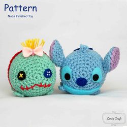 crochet amigurumi patternTsum tsum Stitch and Scrump