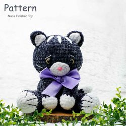 Velvet fluffy cat amigurumi crochet doll pattern
