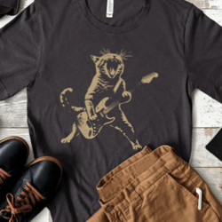 rock cat playing guitar shirt: a funny guitar cat t-shirt perfect for cat lovers and rock lovers alike