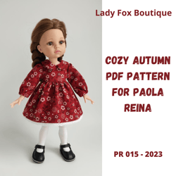 Fall dress pattern for Paola Reina Las Amigas dolls