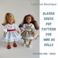 glasha dress pattern for mini american girl by lady fox boutique