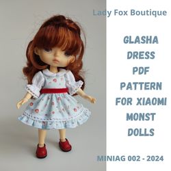 Glasha dress pattern for Xiaomi Monst doll by Lady Fox Boutique
