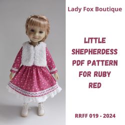 dress pattern for ruby red fashion friends and wellie wishers dolls.