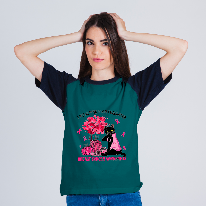 I Wear Pink For My Daughter Black Cat Pumpkin Breast Cancer.png