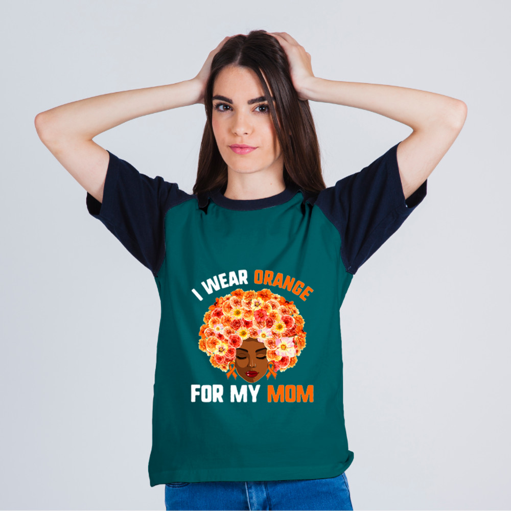 Leukemia Survivor I Wear Orange For My Mom Shirts African Woman Leukemia.png