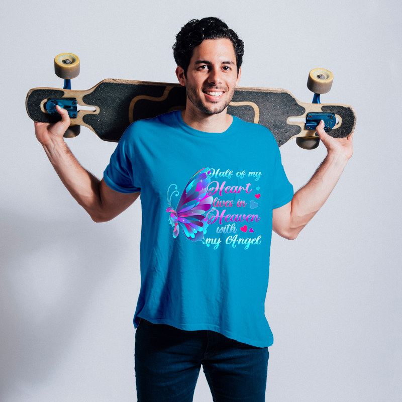 Memorial Tee Half Of My Heart Lives In Heaven With My Angel.png