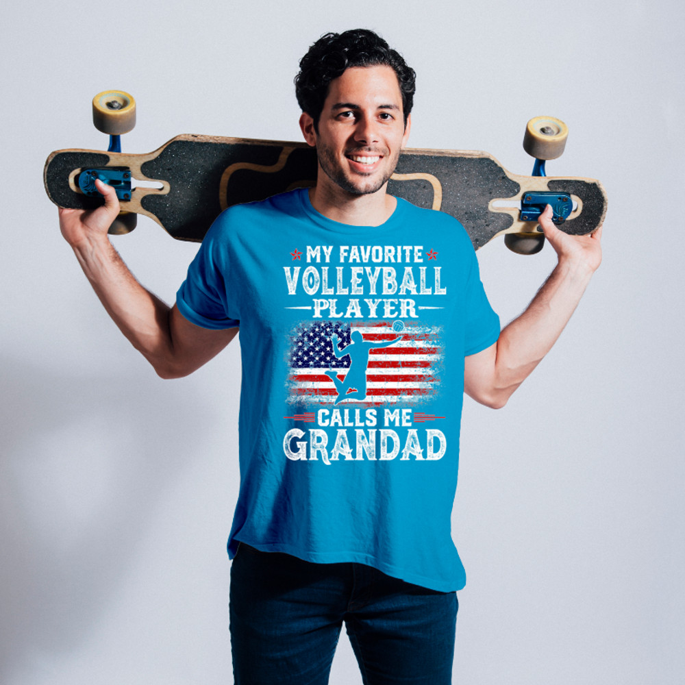 Mens My Favorite Volleyball Player Calls Me Grandad USA Flag.png