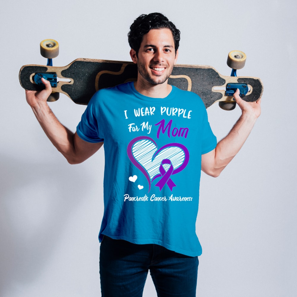 Pancreatic Warrior I wear Purple for my Mom Pancreatic Cancer Awareness Cute.png