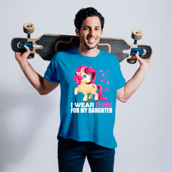 pony unicorn i wear pink for my daughter breast cancer pink unicorn women ponies