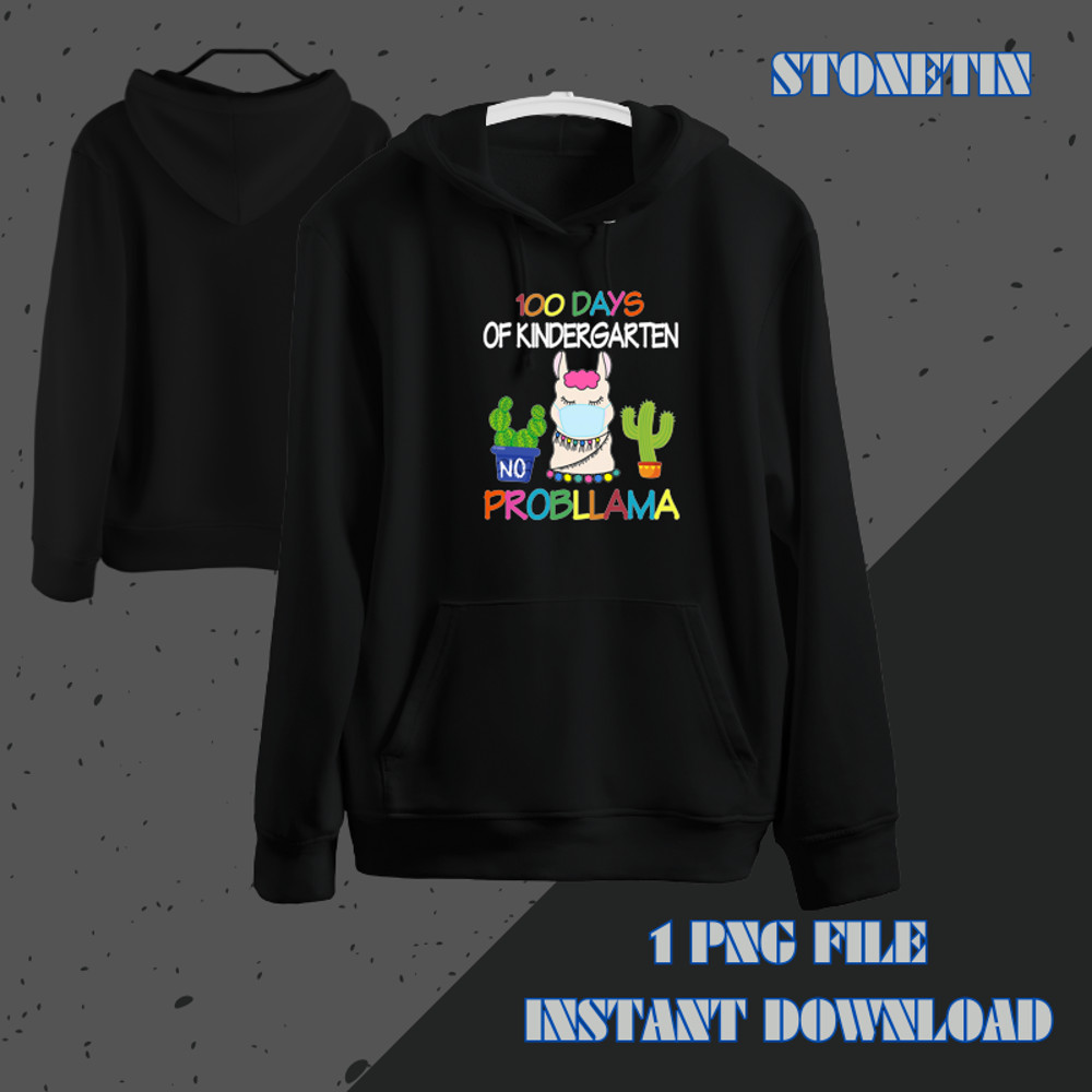 100 Days of School Shirt No Probllama Llama 100th day Funny.png