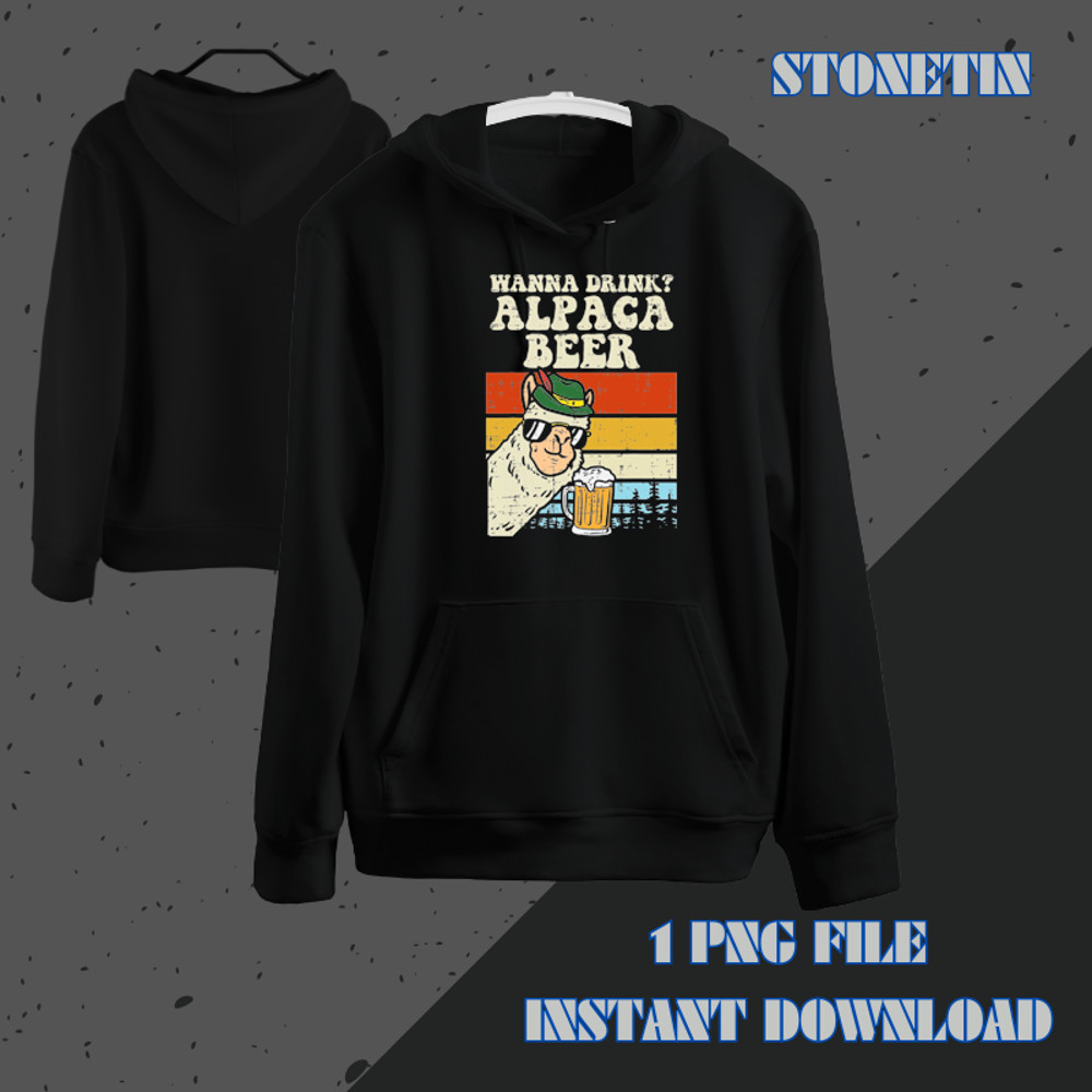 Alpaca Beer Oktoberfest Retro Funny German Bavarian Llama.png