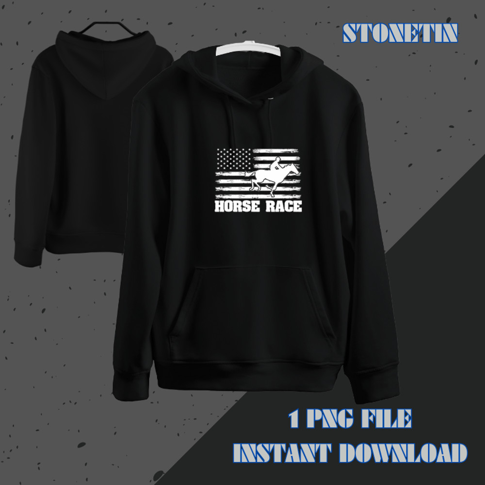American Flag Horse Racing For Patriot Equestrian Sports Fan.png