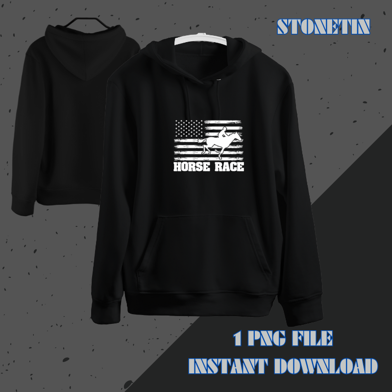 American Flag Horse Racing For Patriot Equestrian Sports Fan.png