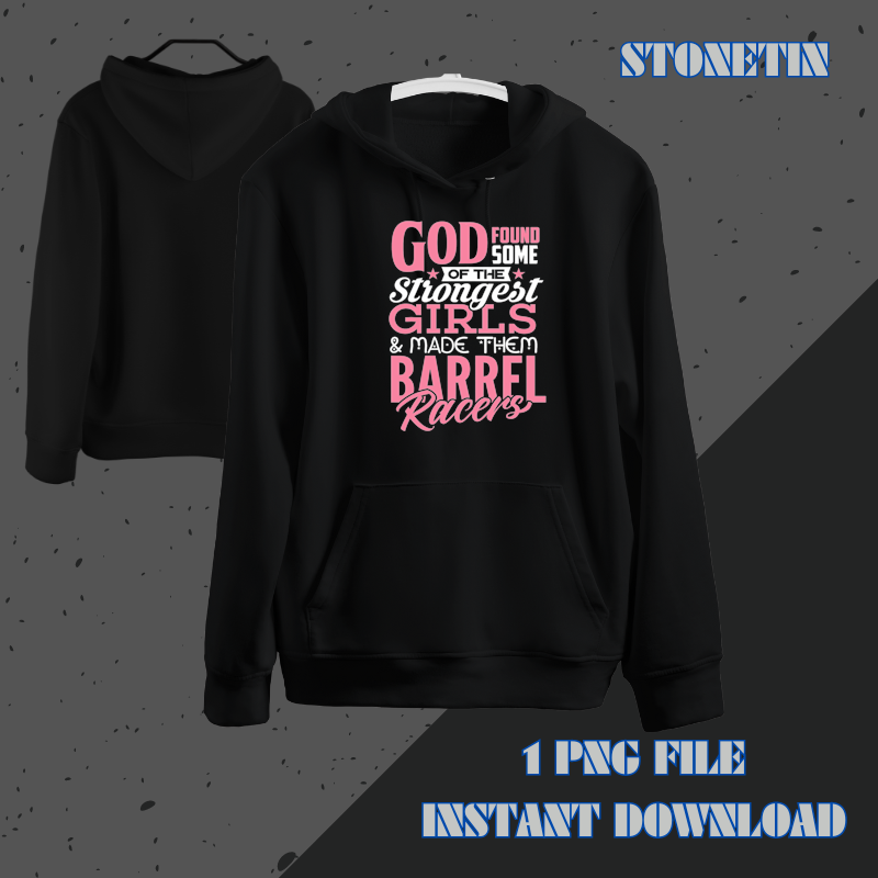 Barrel Racers Horse Shirt God Made Strongest Girls Christian.png