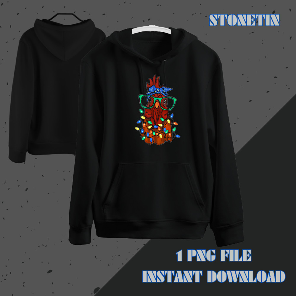 Christmas Chicken Pajama Funny Santa Hat Xmas.png