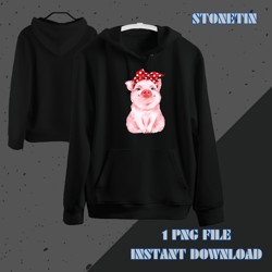 cute pig with red bandana funny for piglovers