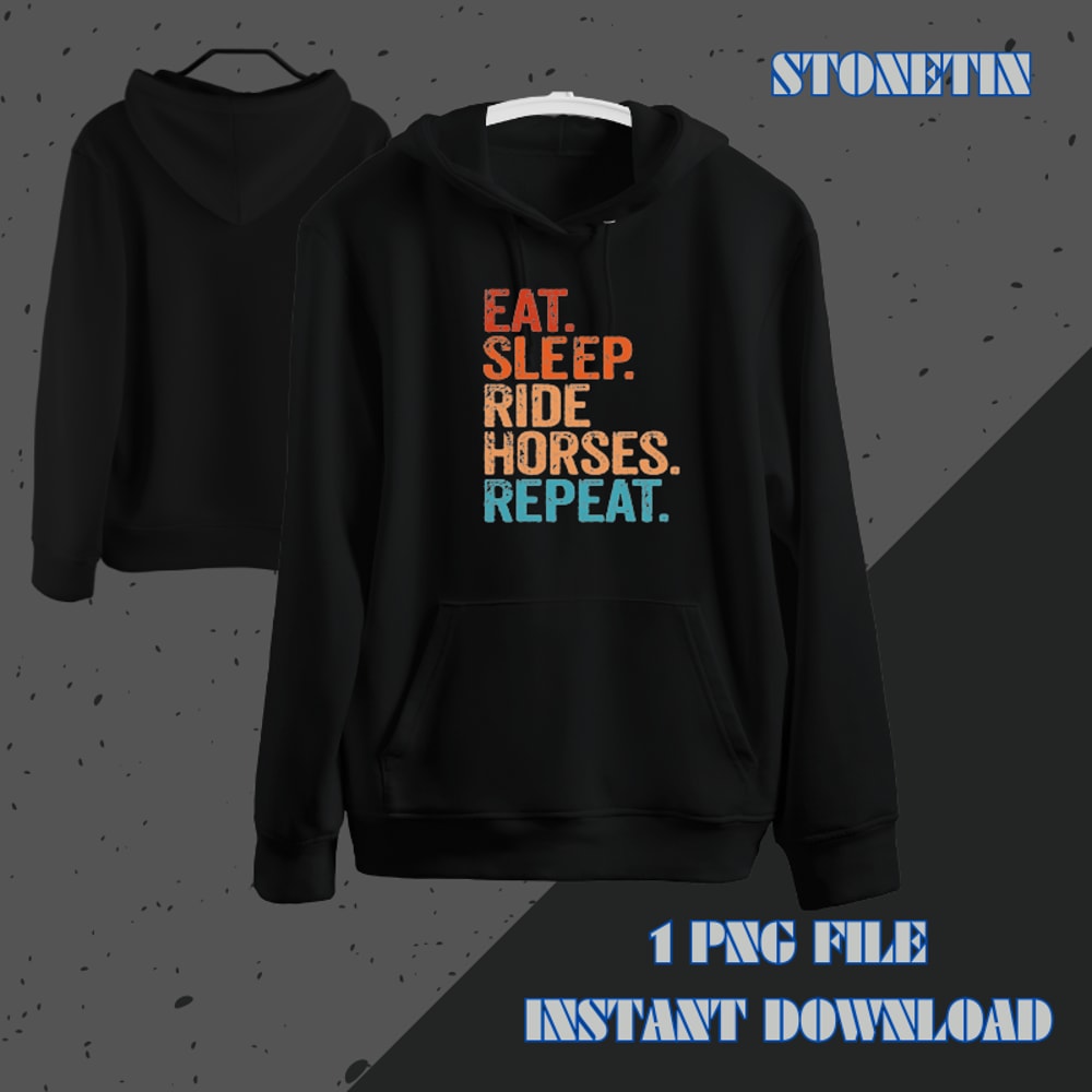 Eat Sleep Ride Horses Repeat Horseback Riding Vintage Funny.png