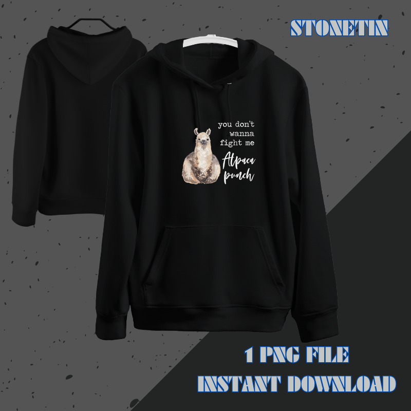 Fight Me Alpaca Punch Funny Llama Love Pun Quote Joke Meme.png