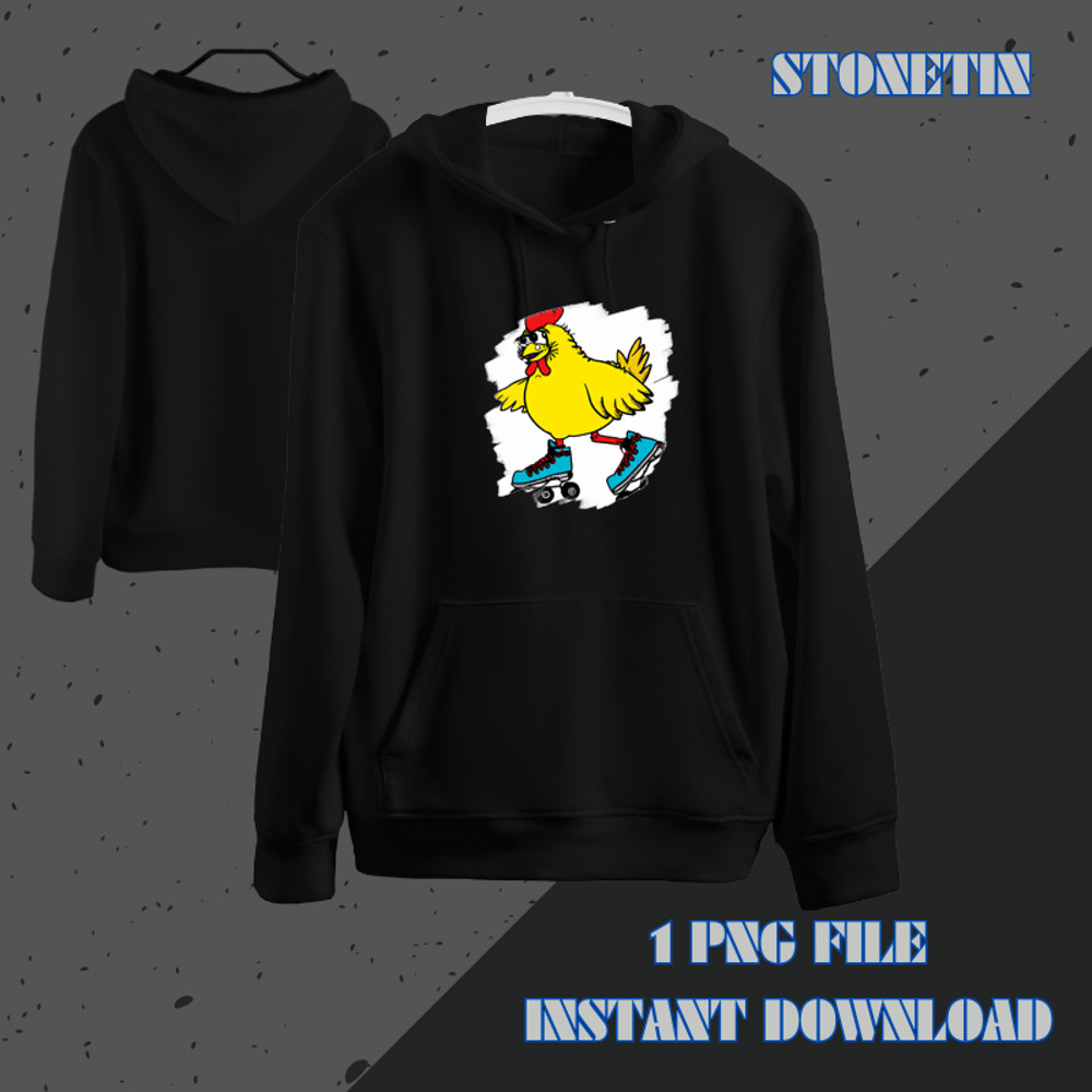 Funny Chicken Roller Skates Farm Animal Skating Roller Derby 23.png