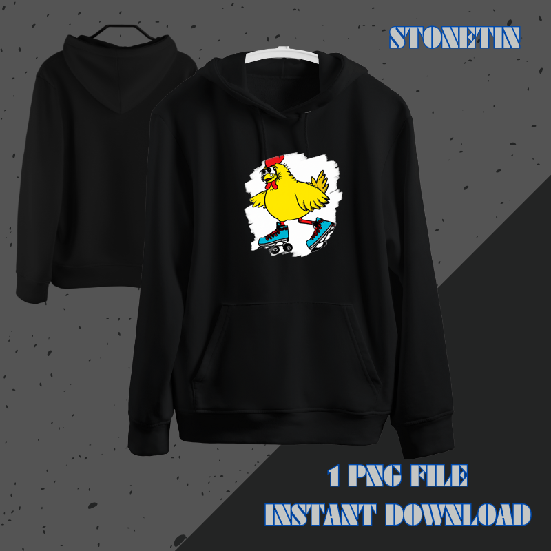 Funny Chicken Roller Skates Farm Animal Skating Roller Derby 23.png