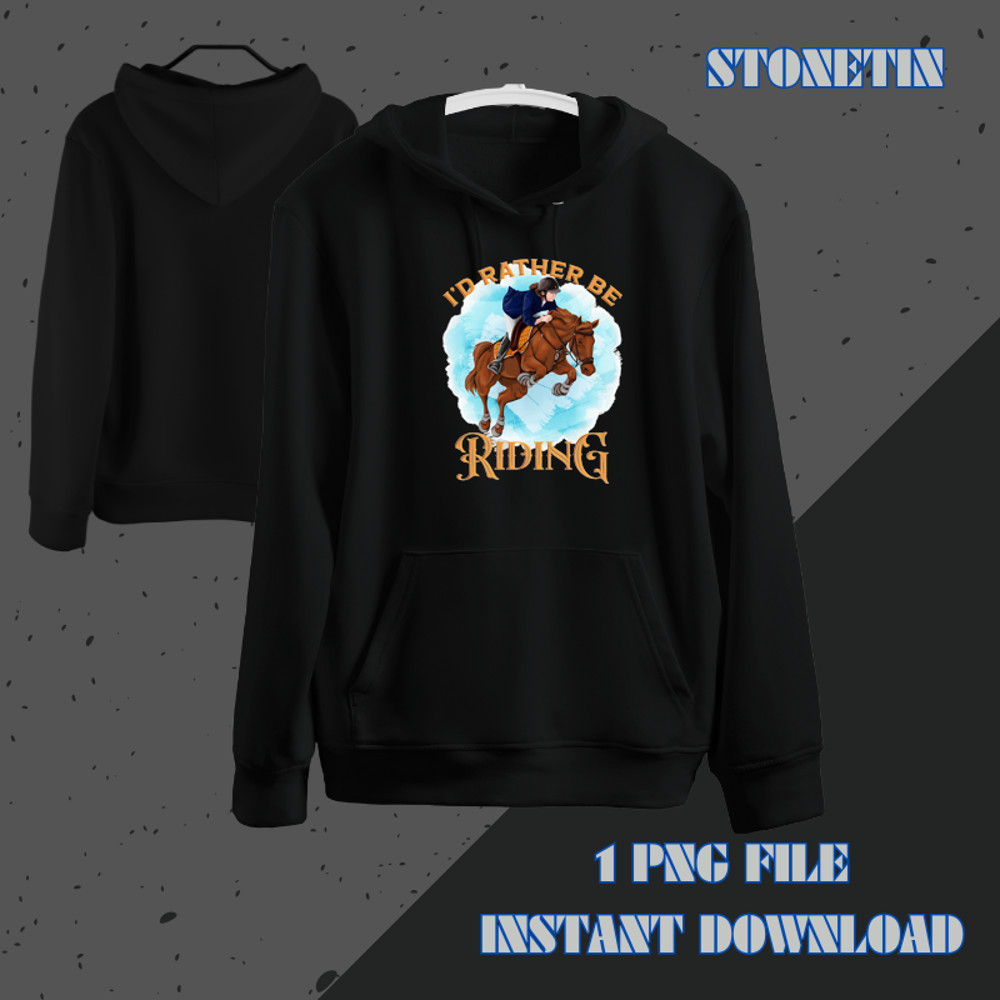 Funny Equestrian Horse Rider Id Rather Be Riding Horse.png