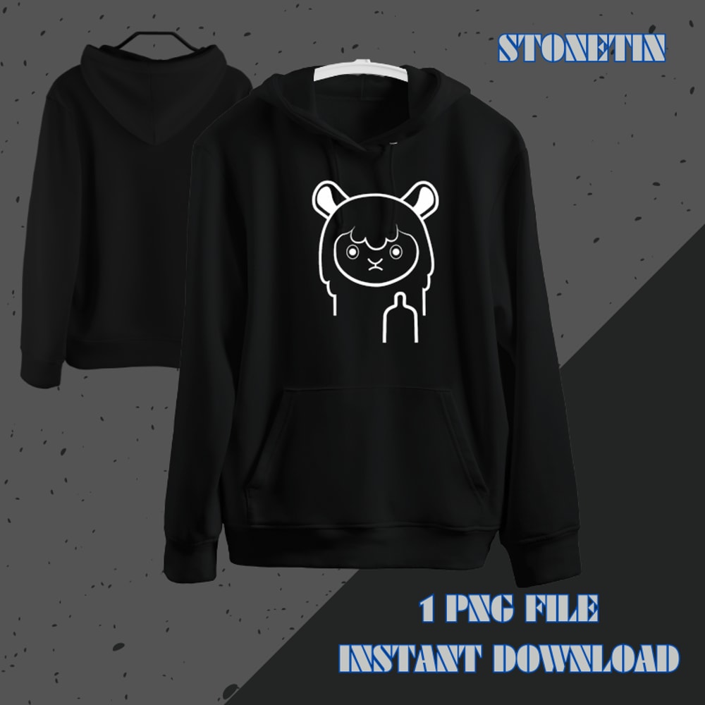 Funny Llama with cheeky middle finger alpaca.png