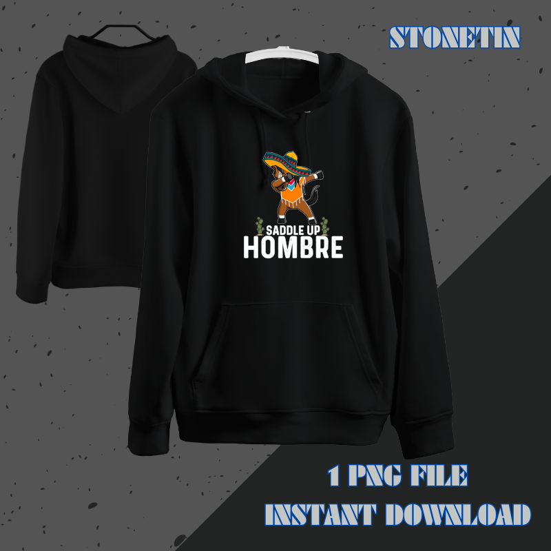 Funny Saddle up Hombre dabbing Horse Tee.png