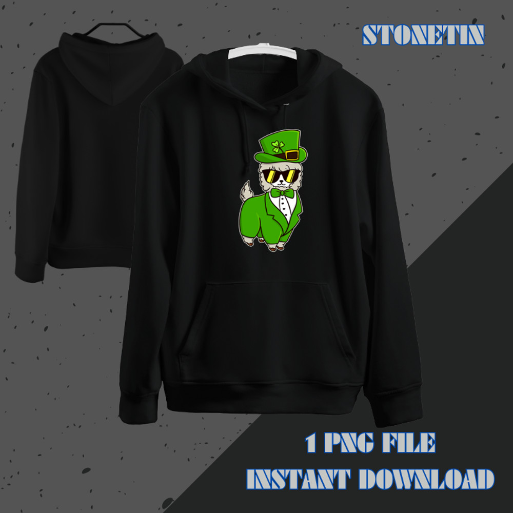 Funny Saint Patricks Day Llama Shamrock Lucky Charm.png