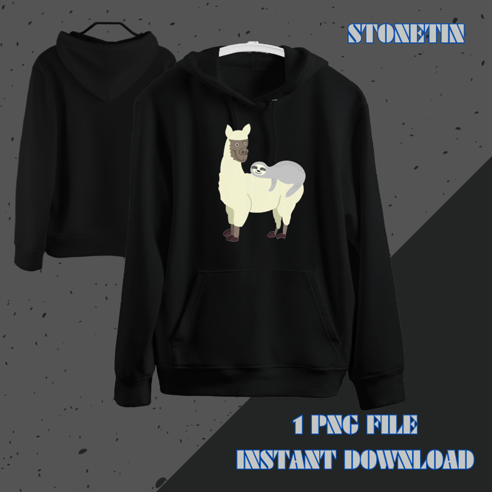 Funny Sloth Riding Llama Trendy Alpaca Animal Lover Gift.png