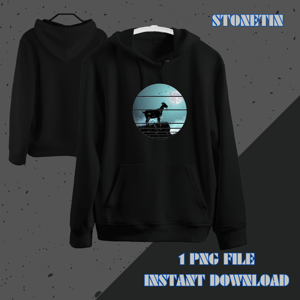 Goat Howling at The Full Moon Funny Goats Farm Animal Lovers.png