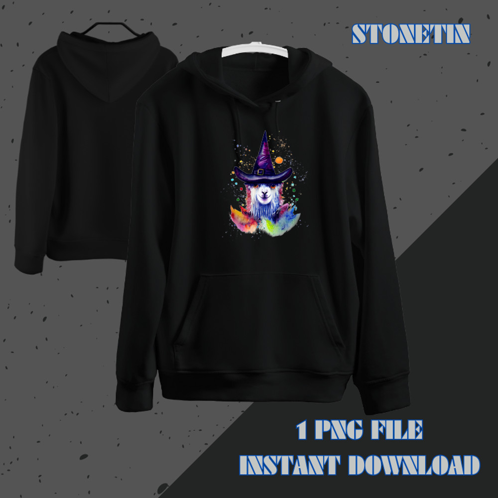 Halloween Llama Happy Funny Skeleton Witch Hat Costumes.png