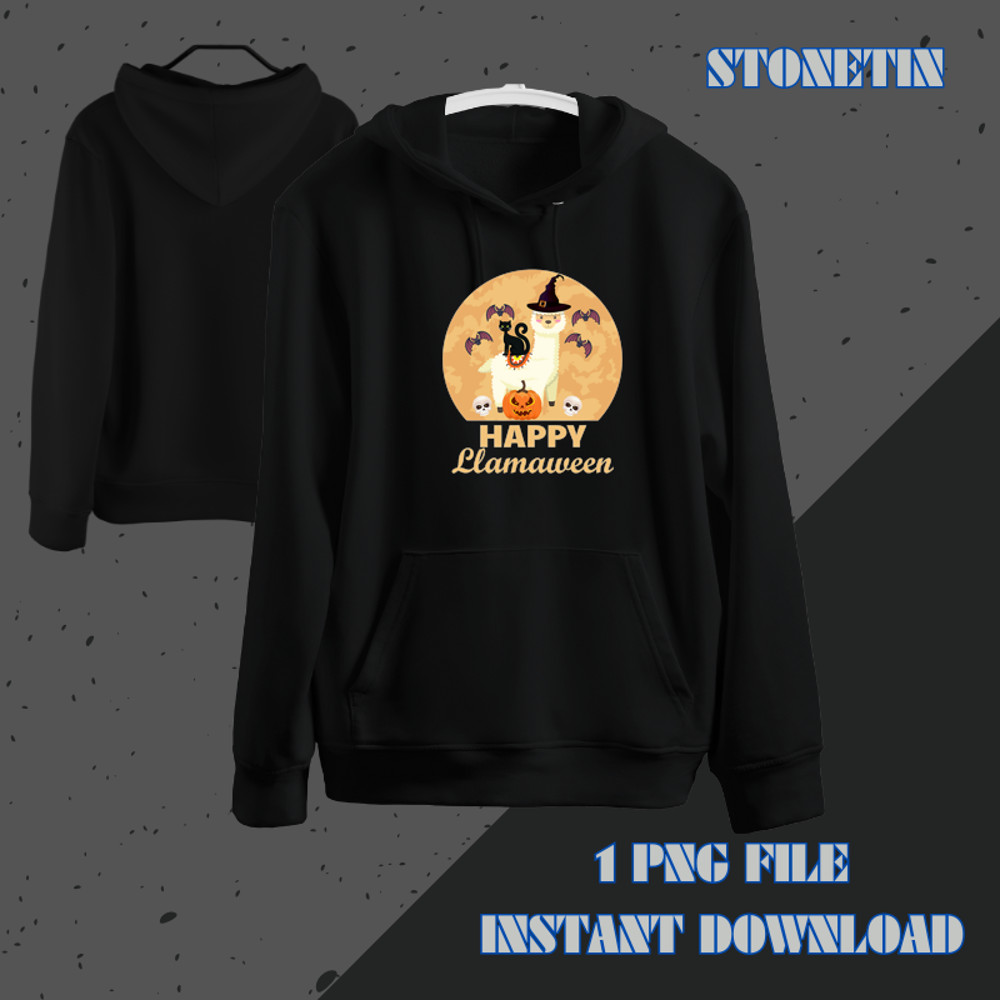 Happy Llamaween Funny Llama Lover Spooky Halloween Apparel.png