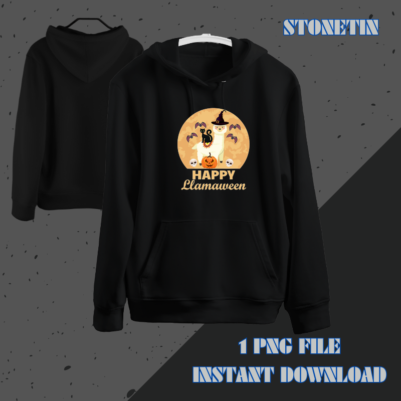 Happy Llamaween Funny Llama Lover Spooky Halloween Apparel.png