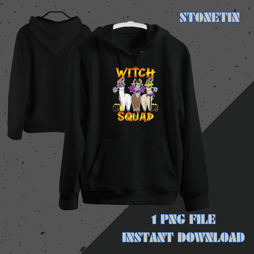 Happy Llamaween LLama Funny Halloween Witch Hat Kids Girls.png