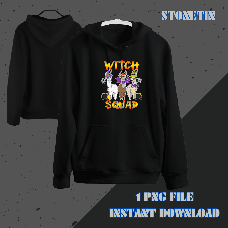 Happy Llamaween LLama Funny Halloween Witch Hat Kids Girls.png