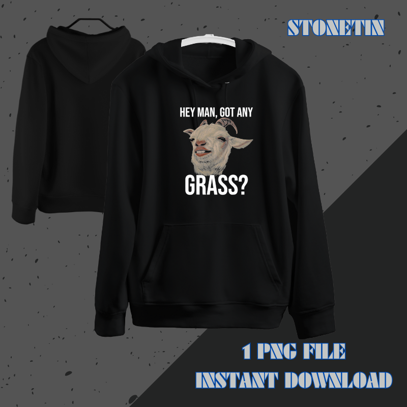 Hey Man Got Any Grass Old Goat Head Funny Farm Animal Farmer.png