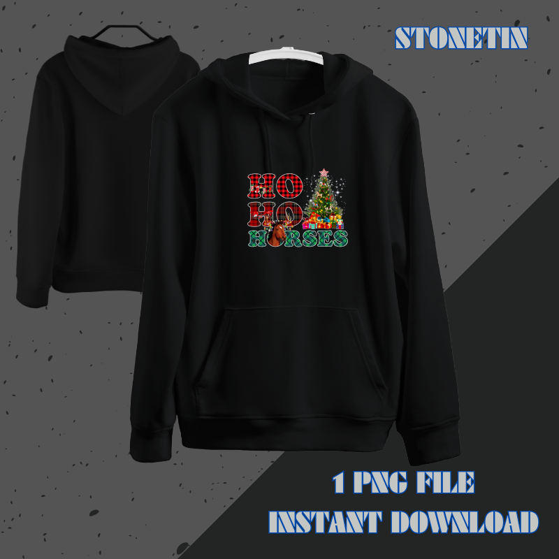 Ho Ho Horses Christmas Tree Decor Funny Horse Lovers Xmas.png