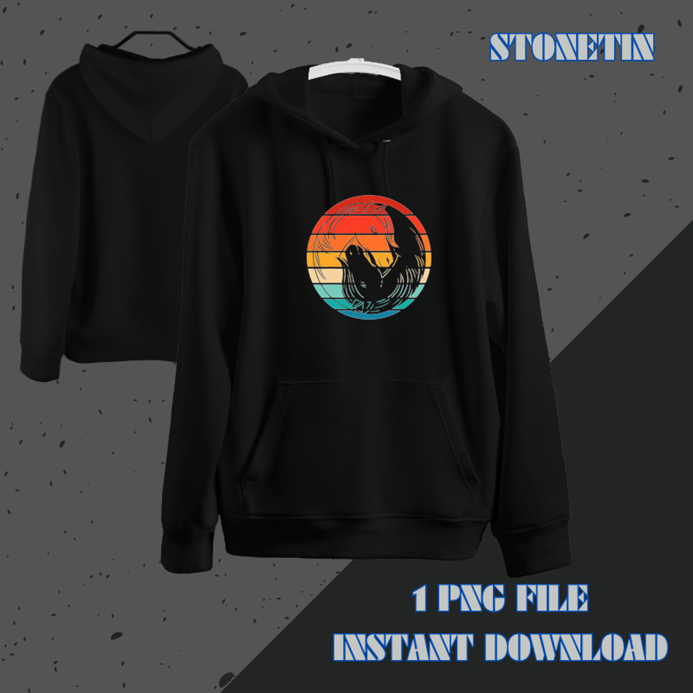 Horse Lover Gift Sunset With Ying Yang horse Pattern.png