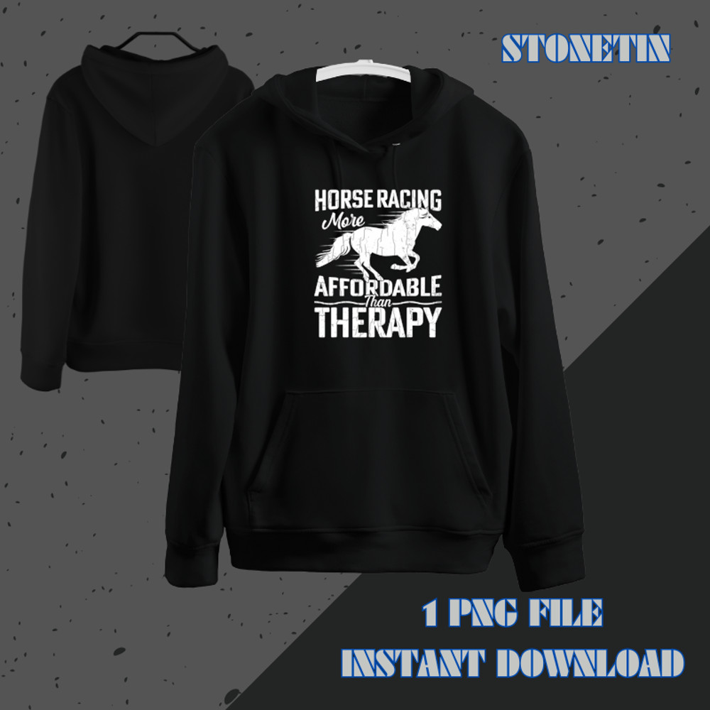 Horse Racing Is Therapy Funny Barrel Racer Graphic.png
