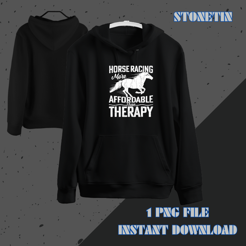 Horse Racing Is Therapy Funny Barrel Racer Graphic.png