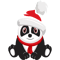 Cute and Funny Christmas Panda with a Santa Hat and Scarf T-Shirt.png
