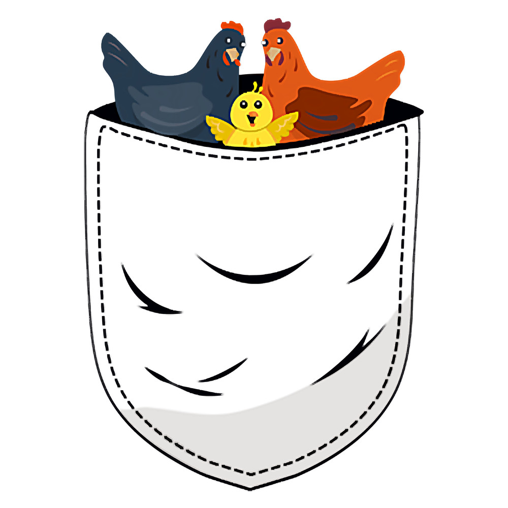 For Chicken Lovers Cute Kawaii Baby Pandas In Pocket T-Shirt.png