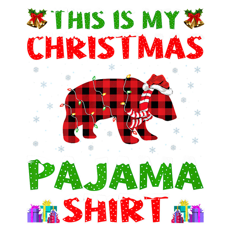Funny Santa Hat This Is My Panda Christmas Pajama Premium T-Shirt.png