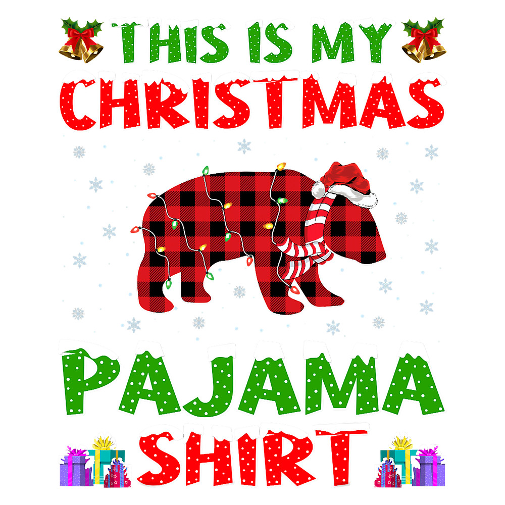 Funny Santa Hat This Is My Panda Christmas Pajama T-Shirt.png