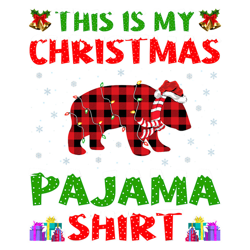 Funny Santa Hat This Is My Panda Christmas Pajama T-Shirt.png