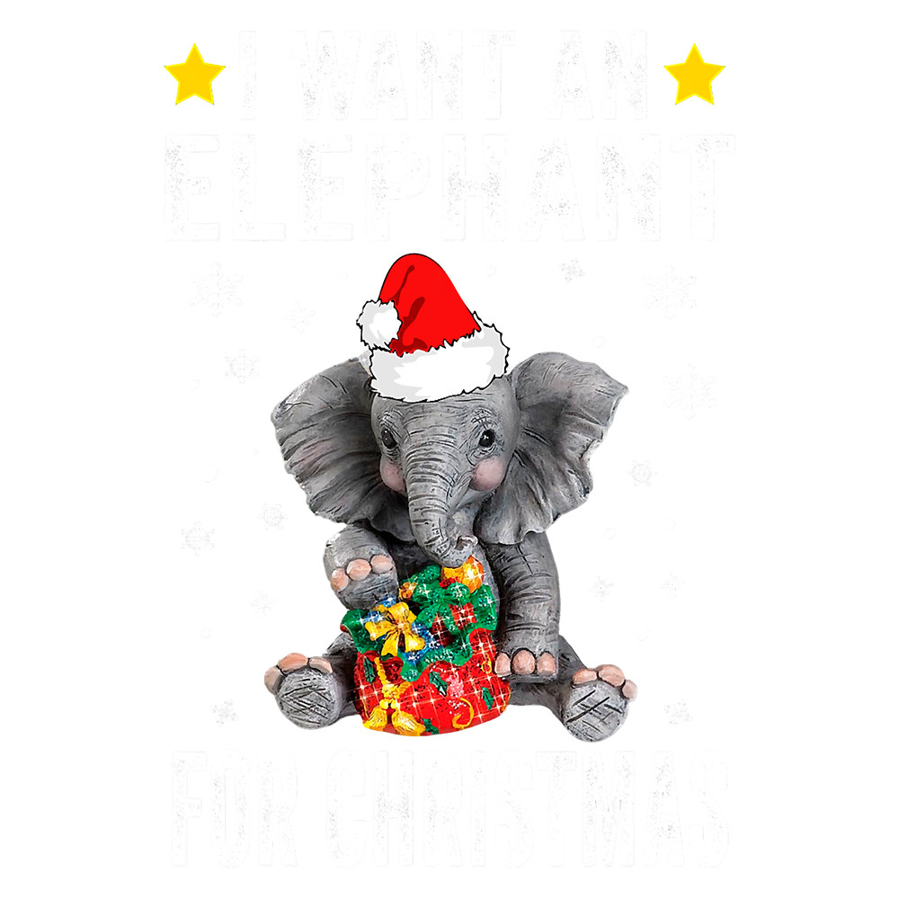 I Want An Elephant For Christmas Elephant Pajamas Adult Kids T-Shirt.png