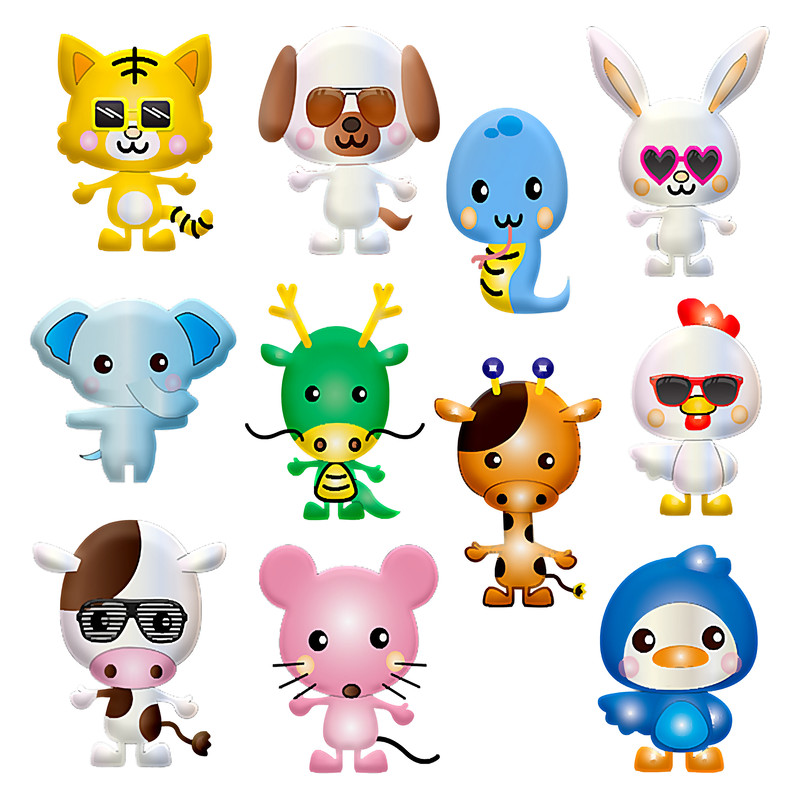 Kawaii Animals Japanese Kawaii Fun Silly Assortment T-Shirt.png